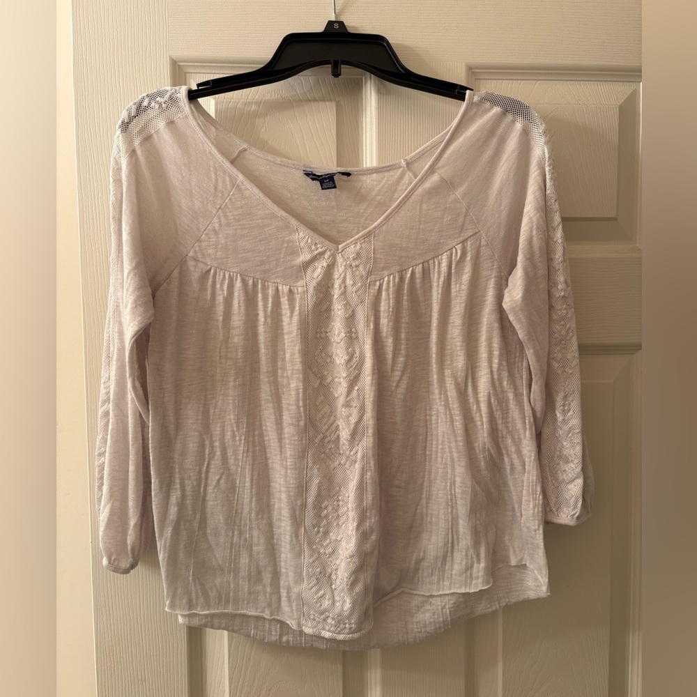 American Eagle Outfitters Cream Blouse